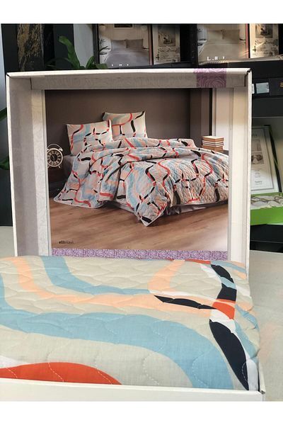 Bikaya Home Crystal Light Four Seasons Καπιτονέ διπλό πάπλωμα με κλωστή Σετ κρεβατιού - 4 τεμάχια