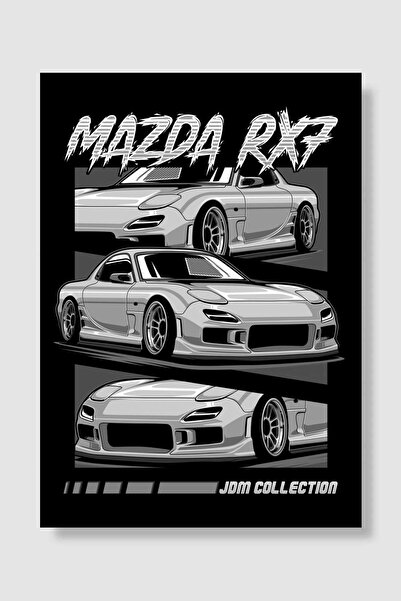 Mudi Store mazda rx7 jdm car Araba Poster Çerçevesiz Yüksek Kalite Araba Afiş...