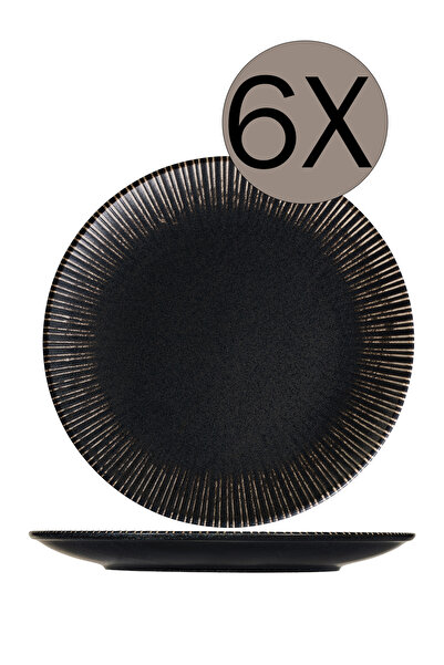 İD FİNE ID FINE Porselen Reckless Lona Düz Tabak 25 cm 6'lı Takım 47001-111025