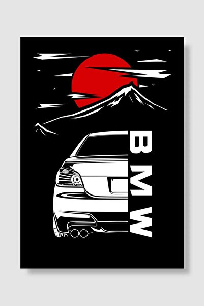 Mudi Store BMW E60 Araba Poster Çerçevesiz Yüksek Kalite Araba Afiş Duvar Poster