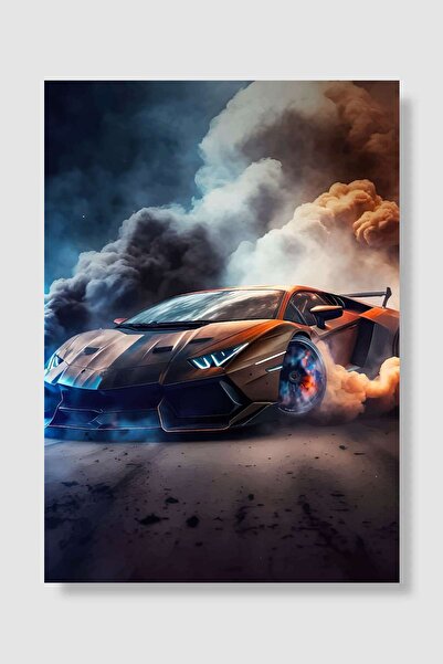 Mudi Store Lamborghini Aventador Smoke Araba Poster Çerçevesiz Yüksek Kalite ...