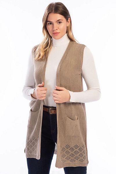 IŞILDA FASHION Дамско облекло Жилетка с джоб без ръкави