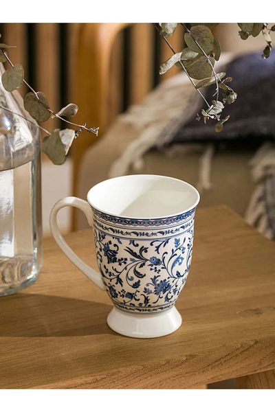 LC Waikiki Lcw Dark Blue Printed Porcelain Mug 295 ml