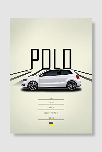 Mudi Store 2015 Volkswagen Polo Araba Poster Çerçevesiz Yüksek Kalite Araba Afiş Duvar Poster