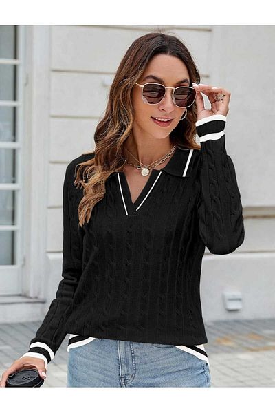 youknitwear you Pulover de damă Riviera cu gât polo