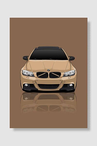 Mudi Store BMW E90 front Araba Poster Çerçevesiz Yüksek Kalite Araba Afiş Duv...