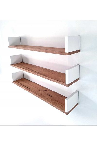 EGN WOODS 3τμχ Μπαχαρικά - Παιδικό Δωμάτιο Montessorie Rack, 110x15x12 Πλαίσιο και Ράφι τοίχου