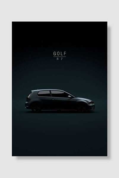 Mudi Store 2014 VW Golf R VII 3 Doors Araba Poster Çerçevesiz Yüksek Kalite A...