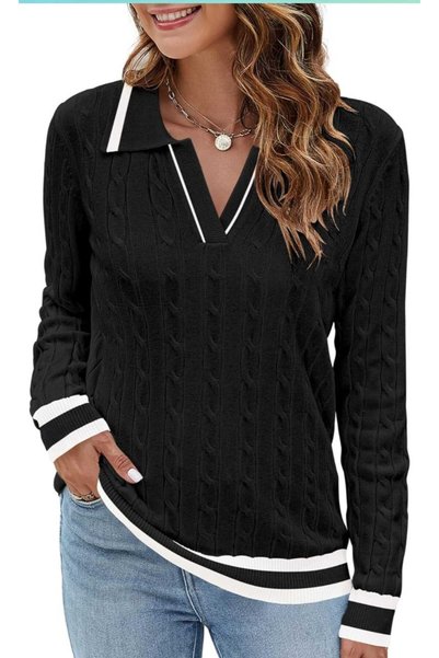 youknitwear you Riviera Polo Collar Women's Sweater