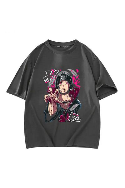 Touz Moda Anime Naruto itachi Uchiha με στάμπα Unisex Oversize T-shirt