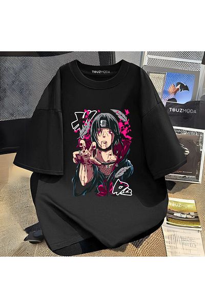 Touz Moda Anime Naruto itachi Uchiha με στάμπα Unisex Oversize T-shirt