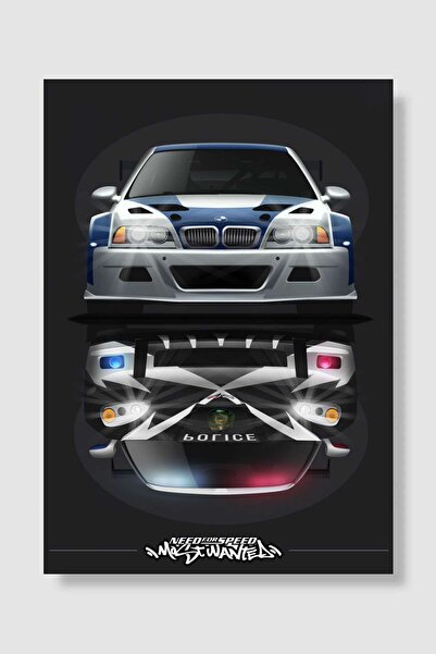 Mudi Store BMW M3 GTR VS CROSS Araba Poster Çerçevesiz Yüksek Kalite Araba Afiş Duvar Poster