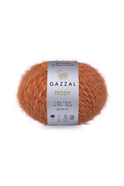 Gazzal Teddy %40 Superwash Merino %60 Poliamid Tüylü Örgü İpliği 50 g / 150 m...