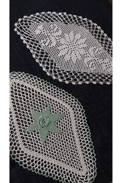 Papatyam 1 Piece Lace Mesh - 34X21 Coffee Table Cover, 31X19 Vintage Flush Ip