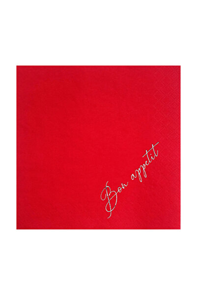 Story مجموعة من 16 منديلًا ورقيًا منقوشًا باللون الأحمر مقاس 33 × 33 سم