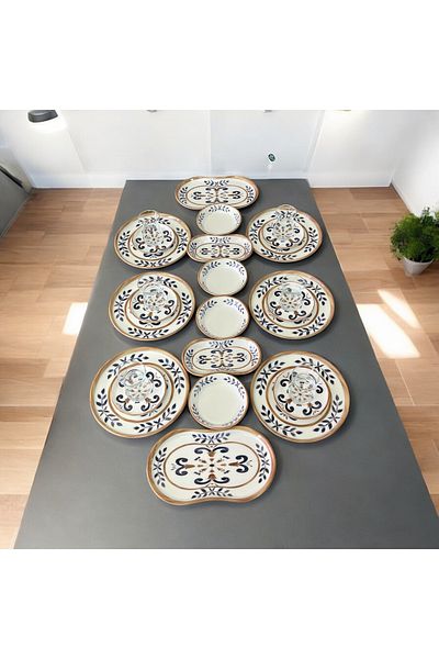 ASLAN ZÜCCACİYE Bambum Lara -26 Pieces Porcelain Brown Set