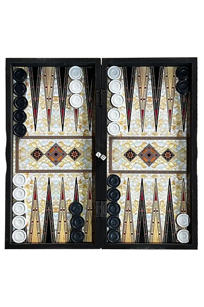 ESER Marble Marble Patterned Coating Backgammon Medium Size 44 X 44 cm