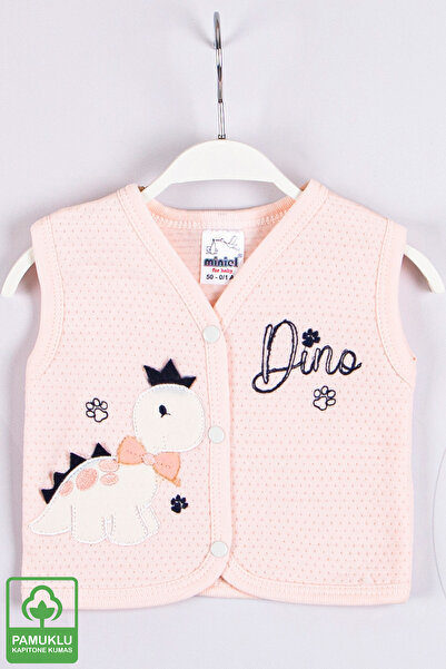 Miniel Baby Girl Dino Embroidered Organic Cotton 1-3-6-9 Months Quilted Baby ...