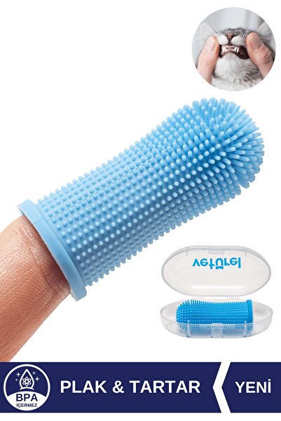 Veturel Kedi Diş Fırçası 360 Yumuşak Parmak Fırça Silikon Fırça Kedi Ağız Kok...