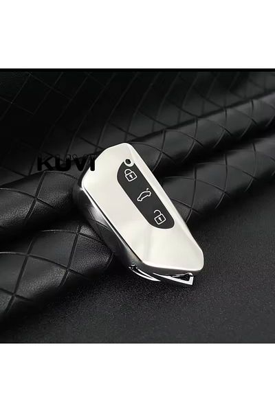 YıldızTuning Key Case for Volkswagen Golf 8 Bright Silver - 2021-2025