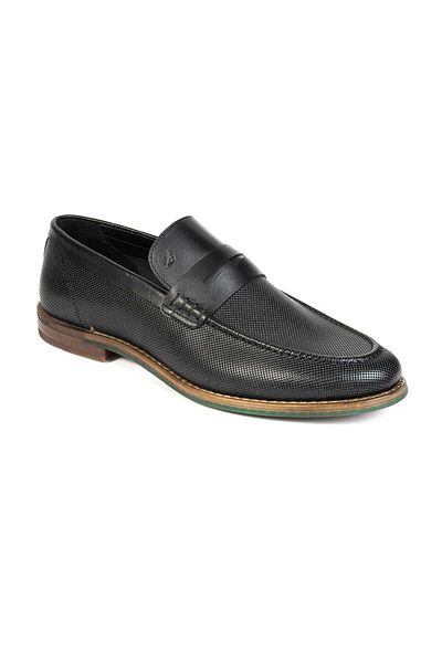 Greyder 64500 Men's Black Genuine Leather Shoes