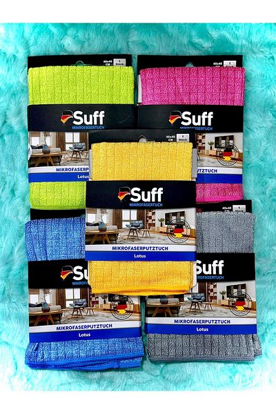 Suff Niluffer (Lotus) Colorful Patterned General Cleaning Cloth with Lates (40X40) 1 Piece