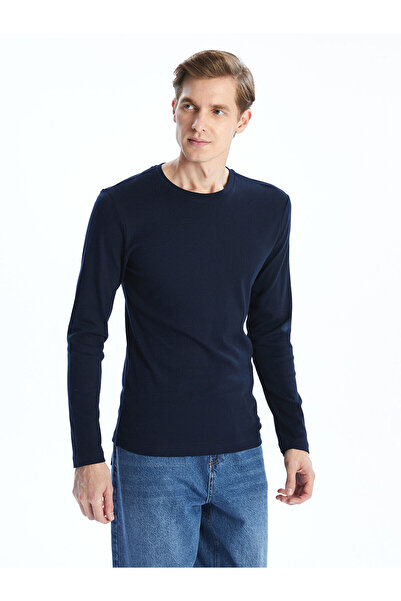 LC Waikiki Vizyon New Season Crew Neck Long Sleeve Combed Cotton Men's T-Shirt