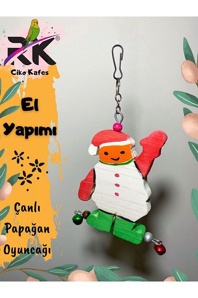 Ciko Kafes Wooden Bird Parrot Toy with Bells