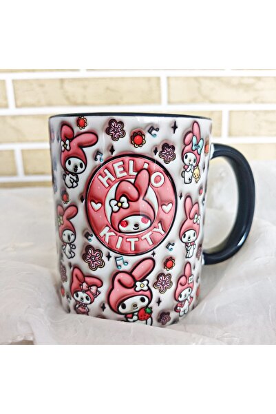 Mugs and love Hello kitty baskı hediyelik porselen kupa