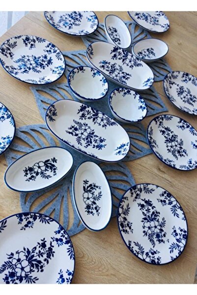 QUEEN Jasmine Pattern 8 Kişilik 16 Parça Kahvaltı Takımı