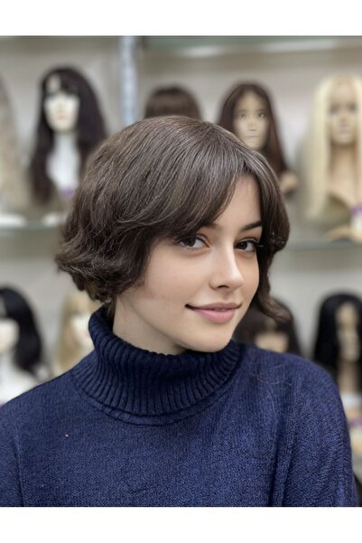 İsmet peruk gerçek saç kısa peruka