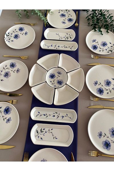 QUEEN Purple Violet 8-Piece 19-Piece Breakfast Set