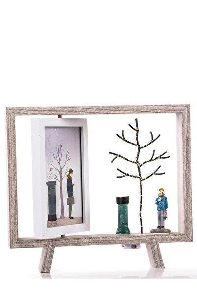 MUKKO HOME Wooden Framed Double Sided Lighted Desktop Photo Frame (26.5X23.6 cm)