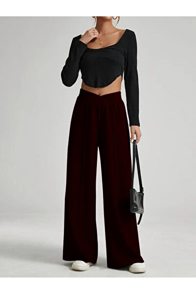 Moda Monisa Φούτερ ψηλόμεσο με λεπτομέρεια σταυρωτής ζώνης