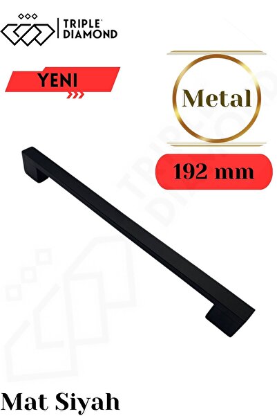 Triple Diamond 192 mm Metal Siyah Çekmece Kulpları Dolap Mutfak Mobilya Kulpu...