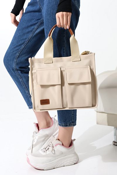 Moda azza Geantă de umăr elegantă din satin pentru femei, cu buzunare frontale și husă cu magnet