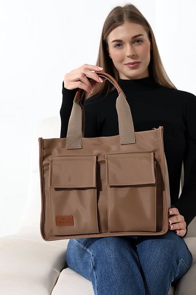 Moda azza Geantă de umăr elegantă din satin pentru femei, cu buzunare frontale și husă cu magnet