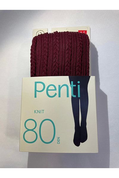 Penti PENTİ КРАСИВИ ПЛЕТЕНИ ЧОРАПИ 80 DEN, БОРДО ЧЕРВЕНИ, 6-8 ГОДИНИ