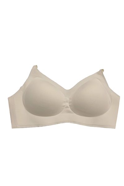 F.K 1241 Model - Laser Cutting Without Underwire, Detachable Pad, Seamless Ecru Bra