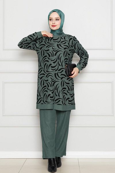 Sevitli Green Reyhan Double Karin Set