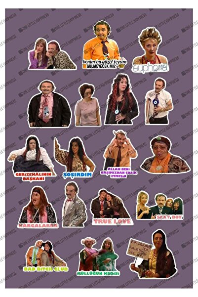 One Little Happiness Avrupa Yakası 27 'li Laptop Notebook Tablet Sticker Seti