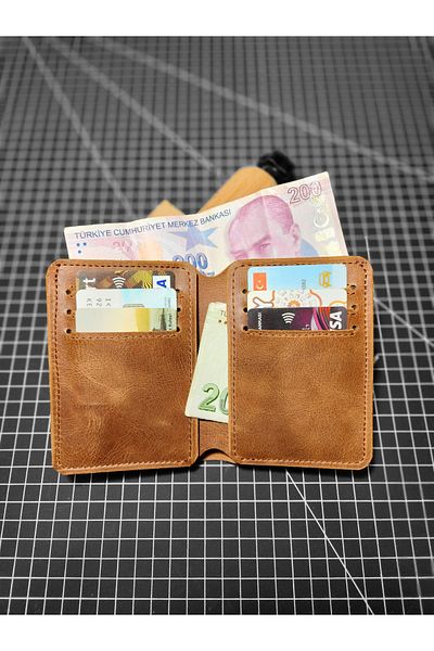 FH LEATHER GOODS Handmade Genuine Leather Vertical Wallet - 12X9Cm-(Fh22) (Personized)