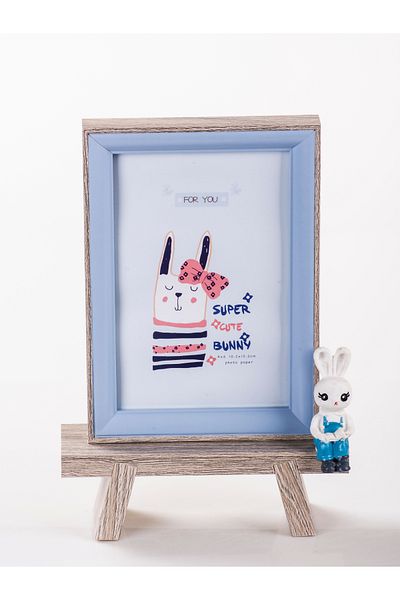 MUKKO HOME إطار صور خشبي لسطح المكتب مع شكل أرنب (15 سم)