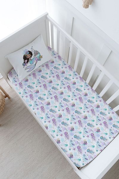 Tuğba Kuğu Brunette Mermaid Iconic Series Baby Size Fitted Sheet Set