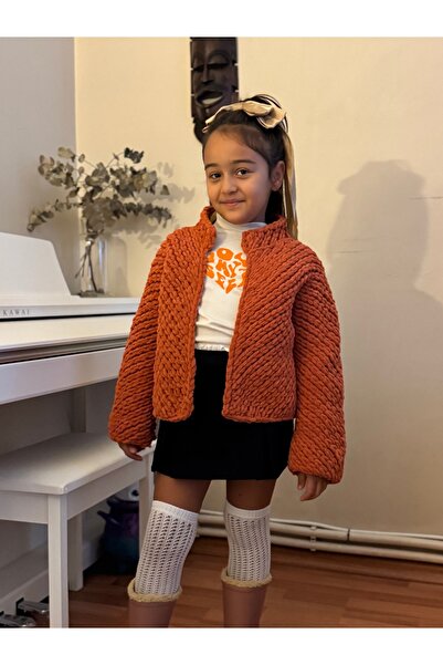 CNSASF Crop Hırka / Kız Çocuk Hırka -El Örgüsü