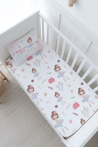 Tuğba Kuğu Iconic Series White Tutu Ballerina - Baby Size Fitted Sheet Set