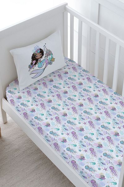 Tuğba Kuğu Brunette Mermaid Iconic Series Baby Size Fitted Sheet Set
