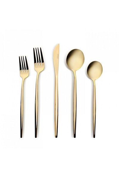 Karaca Orion Shiny Gold 12-Personen 60-Teiliges Besteckset