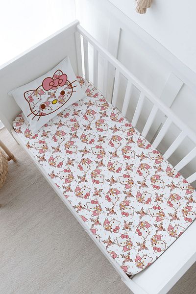 Tuğba Kuğu Baby Size Fitted Sheet Set - Cartoon Series - Hello Kitty Pattern