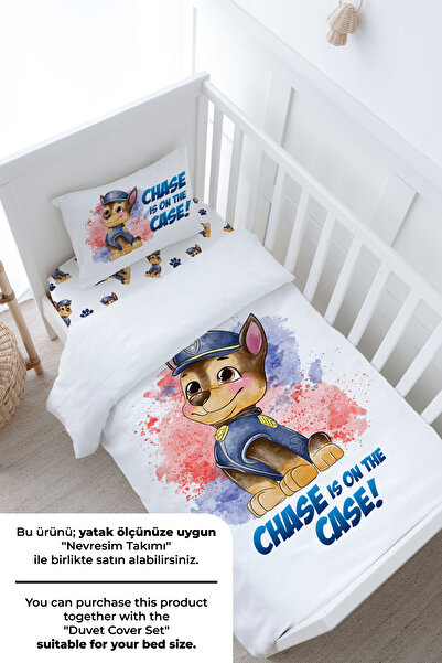 Tuğba Kuğu Bebek Boy Lastikli Çarşaf Seti - Cartoon Serisi - Paw Patrol Ryder